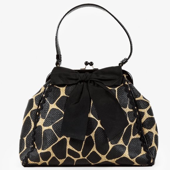 Moschino Cheap and Chic Animal Print Woven Handbag - Picture 2 of 11